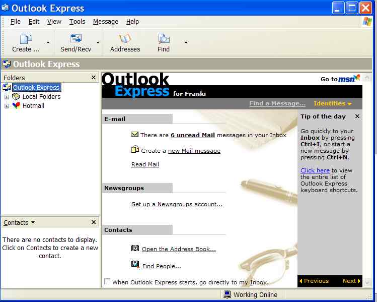 open outlook express open outlook express