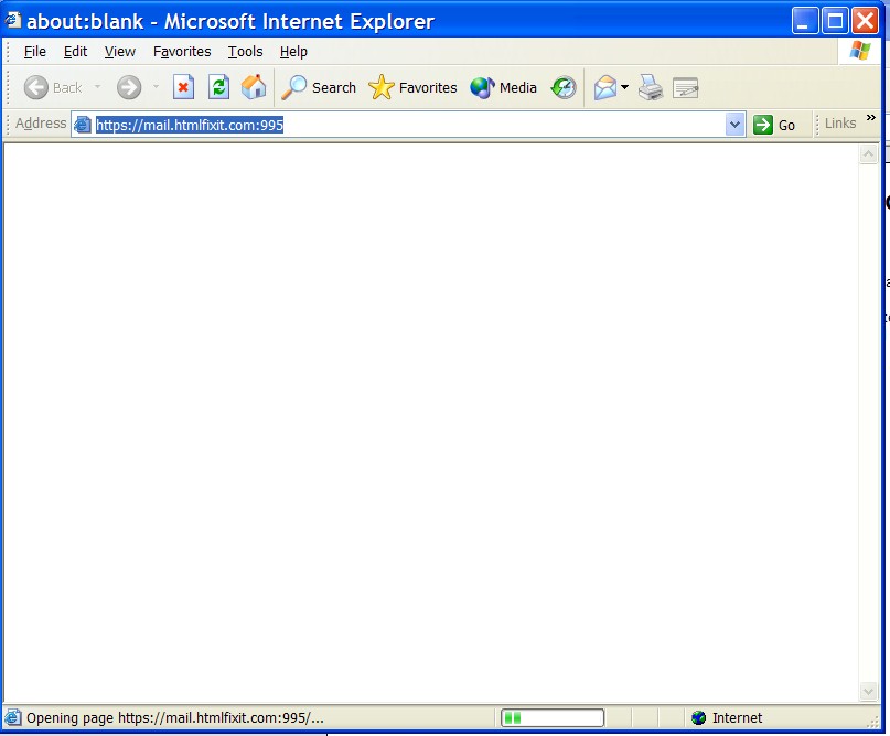 open browser to https://mail.htmlfixit.com:995 open browser to https://mail.htmlfixit.com:995